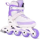 COSMOID Women's Adult Fitness Inline Skate - Roller Skates Blades Adult Female,White & Purple,Size 5-12,Move