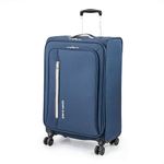 Pierre Cardin Suitcase Medium Size | Super Lightweight 69cm Soft Durable Luggage | 4 Dual Spinner Wheels | Medium 26-Inch Hold Check-in Travel Case CL610 (Medium, Navy & Grey)