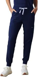 Members Only Women's Valencia Jogger Scrub Pant with Rib Bottom Leg (Navy, 2XL)