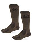 Realtree Men's Ultra-dri Brown Crew Socks, 2 Pack, Large