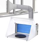 Anesty Airbrush Spray Booth with 3 Built-in Bright LED Lights That Can Use LEDs Only, Portable Spray Booth Paint Booth with Turn Table Hose and Extra Replacement Filter ASPB01