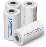 POWEROWL Rechargeable C Batteries Nickle Metal Hydride 5000mah Low Self Discharge NiMH C-Cell Battery (4 Pack)