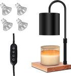 MQFORU Candle Warmer Lamp, Electric Candle Warmer Lamp with 2H/4H/8H Timer Dimming Height Adjustable Safety Night Lamp, Home Scented Jar Candles Decor Gifts (4 Bulbs, Black) (RLD-01) (NLD12)