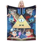 Marrh Waddles & Mabel Pines Gravity Falls Blanket Soft Cozy Fleece Throw Blanket Plush Lightweight Warm Fuzzy Flannel Blankets and Throws for Couch Sofa Bed 50"X40"