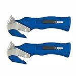 2 x All-in-One Ergonomic Safety Knife | Shrink Wrap, Rope, Letter, Strapping & Tape Cutter Tool | Box Carton & Package Opener