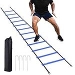 Ohuhu Agility Ladder Football Training Equipment Kids, Football Ladder Training with 4 Stakes for Youth, Speed Ladder, Workout Ladder, Exercise Ladder for Football, Rugby, Tennis Practice