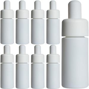 12 Count Empty .5 Ounce Matte White Glass Tincture Bottles With Dropper - 15 mL Glass Bottle With Dropper - Premium Small Bottles for Liquids Ideal as Droppers for Oils And As An Eye Dropper Bottle