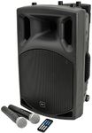 QTX | QX12PA Complete Portable PA System | 2 x Wireless Microphones & Media player with USB/SD/FM & Bluetooth Connectivity