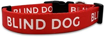 Blind Dog Collar - No Limited Sight Dog Warning - I Am Blind Dog for Small Medium Large Dogs Cats (M, Red)