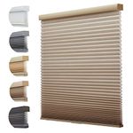 Persilux Honeycomb Shades for Windows Cordless Cellular Blinds Light Filtering Thermal Insulated Shades for Home, Sun Brown, 38" W x 60" H