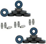 Hockey Bearings ABEC 9, 7, 5 Inline Roller Speed Package 16 Bearings and 8 Spacers Kit (ABEC 7 - Blue)