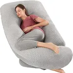 Elover Pregnancy Must Haves Pregnancy Pillow Pregnancy Must Haves Full Body Maternity Support Pillow for Pregnant Women with Washable Velvet Cover Size 57" (Gray-Light, Velvet)