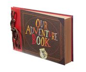 Scrapbook Photo Album,Our Adventure Book Scrapbook, Embossed Words Hard Cover Movie Up Travel Scrapbook for Anniversary, Wedding, Travelling, Baby Shower, etc (Adventure Book) Red