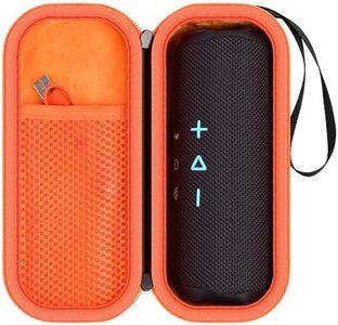 GWCASE Flip7/6/5 Speaker Case for JBL Flip 7 6 5 Bluetooth Speaker, Plush Lining & Scratch-Resistant Interior, Mesh Storage for Carabiner/Cables, Detachable Carry Strap- Black (Case Only)