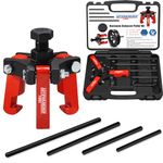 AutoWanderer Tool Harmonic Balancer Puller with Adjustable 3-Jaw Puller Kit, Forcing Screw Fits a 3/8" Square Drive and 4 Forcing Rods for Removing Harmonic Dampers & Balancers