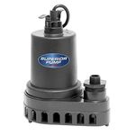 Superior Pump 91570 3300GPH Thermoplastic Submersible Utility Pump with 10-Foot Cord, 1/2 HP