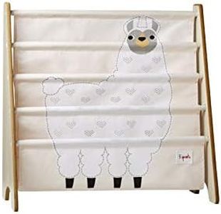 3 Sprouts Kids Book Rack - Space-Saving Bookshelf for Children's Room - Toddler Bookcase Organizer, Book Shelf Ages 3+, Llama
