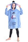 Disney Hoodies for Girls Boys, Kids Oversized Hoodie Blanket, Minnie Mickey Stitch Gifts (Light Blue)