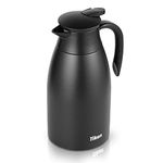 Tiken 68 Oz Thermal Coffee Carafe, Stainless Steel Insulated Vacuum Coffee Carafes for Keeping Hot, 2 Liter Beverage Dispenser (Starry Black)