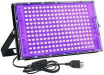 UV LED Black Lights Flood Bulbs 200W 395nm Ultraviolet Lamp IP65 Waterproof Plum Blossom Blacklight Purple Glow in The Dark Paint Party Decorations Lightbulbs Fixtures for Poster Room Stage Halloween