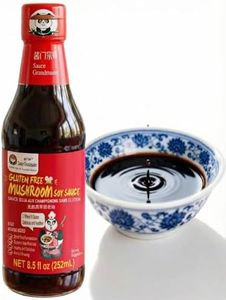 Pure Artisan Mushroom Dark Soy Sauce: Chinese Handmade, Naturally Brewed & Gluten-Free – No Additives, Non-GMO – Rich Mushroom Umami Flavor for Braising, Stir-Frying, Sushi, Salads & More (8.5 oz Bottle | 1 Pack) – Sauce Grandmaster