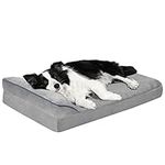 Orthopedic Dog Bed Large, Dog Beds for Medium Large Dogs Bolster Pet Bed, Washable Dog Bed with Pillow and Anti-Slip Bottom