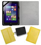 ACM Leather FLIP Flap Tablet Holder Carry CASE Stand Cover Compatible with Lenovo MIIX 2 8" Yellow