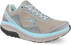 Gravity Defyer Proven Pain Relief Women's G-Defy Mighty Walk Gray, Aqua Athletic Shoes 8.5 XW US - Women's Walking Shoes for Heel Pain, Foot Pain and Plantar Fasciitis, Grey, Aqua, 8.5 X-Wide