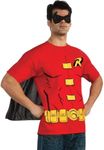 Rubies Costume DC Comics Men's Robin T-Shirt with Cape and Mask, Red, Medium