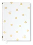 Kate Spade New York Large Undated Daily Diary, Leatherette Hardcover Planner with To Do Lists, Pocket, & Notes Pages, Gold Dot with Script