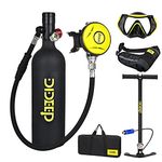 gotosee 1L New Mini Oxygen Scuba Tank Diving Equipment Set Of 5 Diving Oxygen Perfusion Cycle Oxygenation Submersible 15-20 Minutes