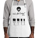 Prime Party Bob Ross Let's Get Crazy Three Pocket Adult Apron