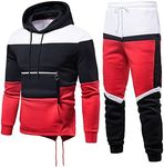 VoLIta Men's Tracksuit 2 Piece Hoodie Athletic Jogging Sweatsuits for Men Casual Sports Long Sleeve Pullover Suit Set, Red-2, Medium