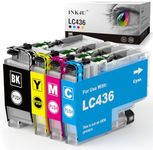 LC436 Ink Cartridges 4 Pack Compatible for Brother LC436 LC436XL LC436BK LC436Y LC436C LC436M Use with MFC-J4340DW MFC-J4440DW MFC-J4540DW MFC-J5855DW MFC-J5955DW MFC-J6555DW MFC-J6955DW MFC-J6957DW