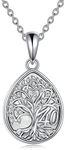 YFN 40th Birthday Gifts for Women Sterling Silver Tree of Life Moonstone Necklace Jewelery for Mum Anniversary Jewellery (40th moonstone necklace), Sterling Silver, Moonstone