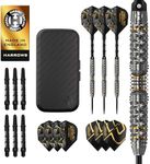 Harrows Opus Darts Set I Professional Darts 90% Tungsten Steel Tip ALL Weights Pro Darts I Huge 16pc Set with Carbon ST Shafts, Opus Flights & FREE Slimcase Darts Case (23g)