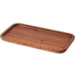 Wooden Vanity Tray, Bathroom Tray Countertop Organizer Tray for Candle Perfume Soap Dispenser Jewelry Keys, Ebony Wood