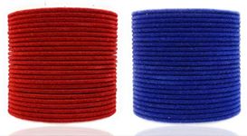 Priya Kangan Fabric, Metal & Enamel Base Metal and Bangle Set for Women & Girls (Red & Blue)