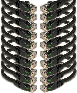 iMBAPrice 50' Cat5e Network Ethernet Patch Cable, 10 Pack, Black (IMBA-CAT5-50BK-10PK)