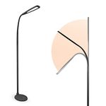 OttLite Felix Adjustable Height LED Gooseneck Task Floor Lamp in Black