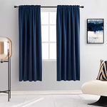 DONREN Navy Blue Blackout Curtains - 42 x 63 Inch Length Thermal Insulated Room Darkening Curtains for Bedroom,Set of 2 Panels