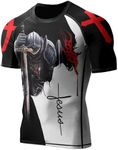 HYPEWAVE Jesus A Child of God Compression Shirt Short Sleeve 4- Way Stretch Construction, Jiu Jitsu Rash Guard Men - L