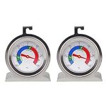 Fridge Freezer Thermometer Twin Pack For Monitoring Refrigerator Temperature Stainless Steel Freezer and Fridge Temperature Thermometer Pack