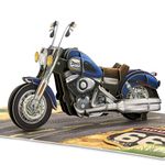 POPWOW Classic Motorcycle Birthday Pop Up Card, Ideal Gift For Husband, Son, Father, Dad, Men, Grandfather, Father-in-law, Uncle, 3D Greeting Card, Sea, Fishing Size 5x7