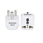 Hackensack 3 Pin Travel Conversion Universal Plug (HS 5054) Convert USA, UK, China & More to India (Type D) Travel Adapter Plug Power Adaptor (Pack of 1) for Proper Tight Grip of Plugs (White)