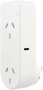 Brilliant Smart Wi-Fi Double Plug Adaptor with USB-A and USB-C Chargers