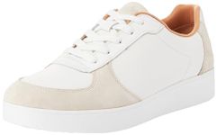 Fitflop Women's Rally Leather/Suede Panel Sneakers, Urban White/Paris Grey, 8 UK