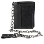 Levi's Men's Trifold Wallet-Sleek and Slim Includes Id Window and Credit Card Holder, Black Chain, One Size