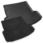 To Fit Karoq 2017+ [Models with a tyre inflation kit in the boot] Boot Liner/Mat/Tray + Charcoal Carpet Insert