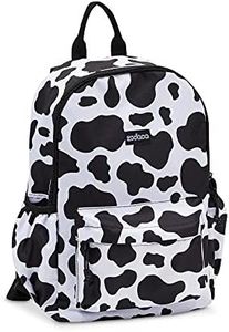 Zodaca Cow Print Mini Backpack for Women, and Girls, Small Shoulder Bag for School, Travel, Day Trips, Concerts, and Festivals, Cow Mini Backpack with Adjustable Straps, 12.5x4.5x15 inches